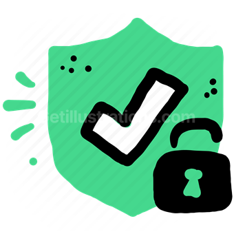 shield, security, protection, checkmark, padlock, lock